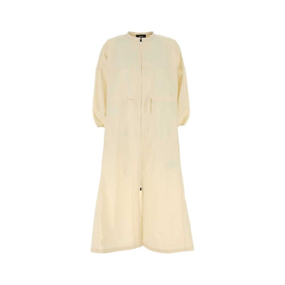 Herno Women Cream Nylon Laminar Dress